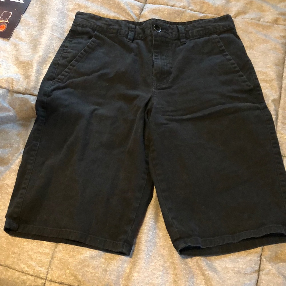 Black Flat Front Shorts